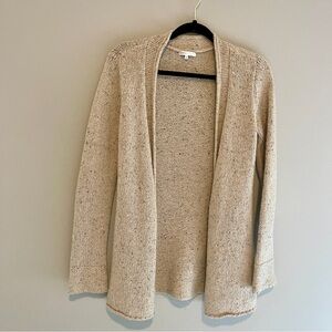 Vince Beige Marled Open Front Long Line Cardigan 100% Cashmere Size Medium